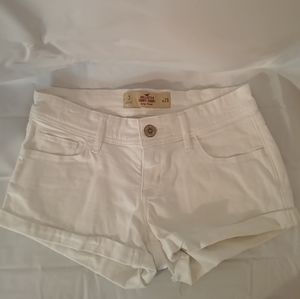 Hollister white jean shorts